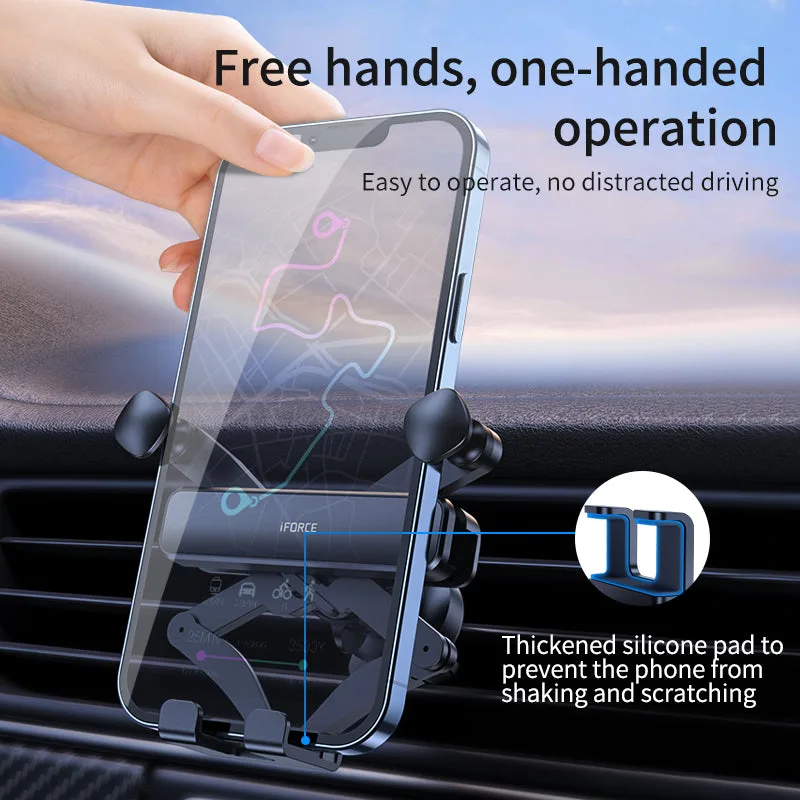 G6 Pro Car Phone Holder for Air Vent Mount Factory Cheap Price Car Telephone Stand for iPhone/Samsung/Android — photo 4