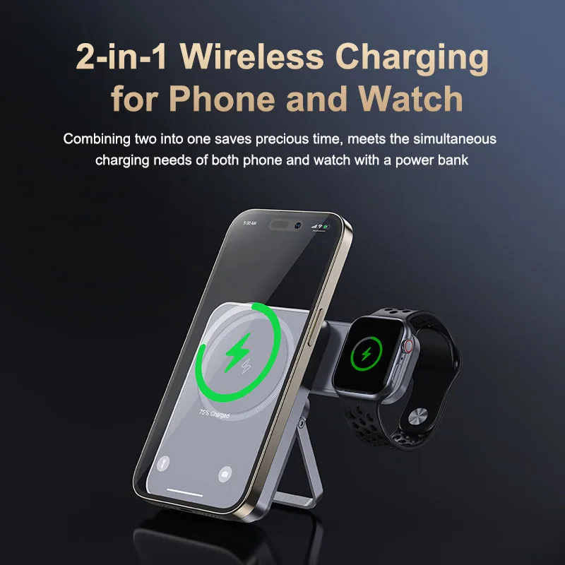 T16 NEW 2IN1 Magsafe Wireless Charging Power Bank with Type C Charging Output For iPhone/Android/Apple watch — photo 2