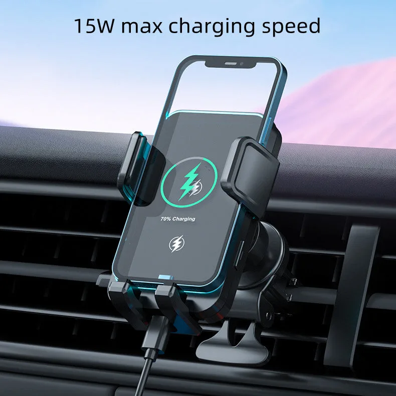 W8 Dual Coils 15W Car Mount Wireless Charger Cheap Price Vehicle Mount Wireless Phone Charging Holder for iPhone/Samsung — photo 2