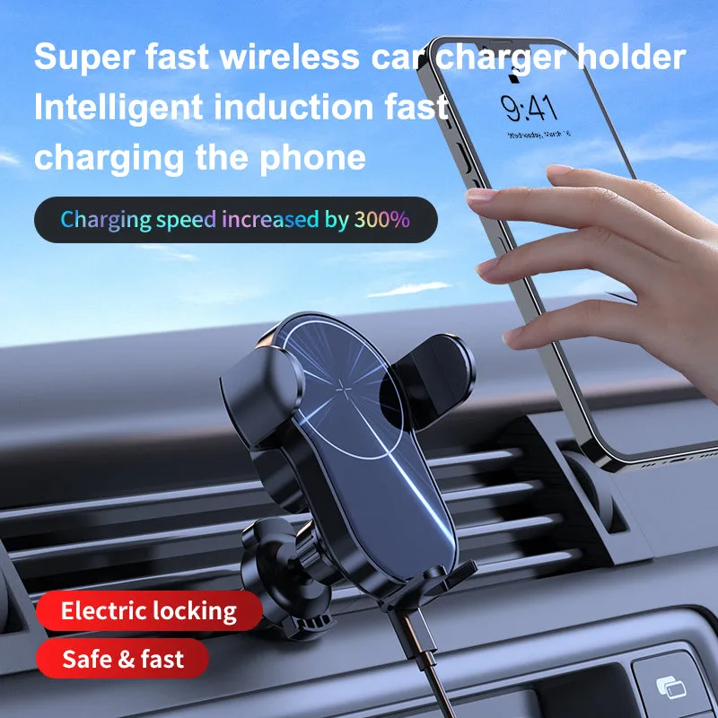 W4 Auto Aim Coil 15W Rapid Wireless Car Charger Holder for iPhone/Samsung/Android — photo 2