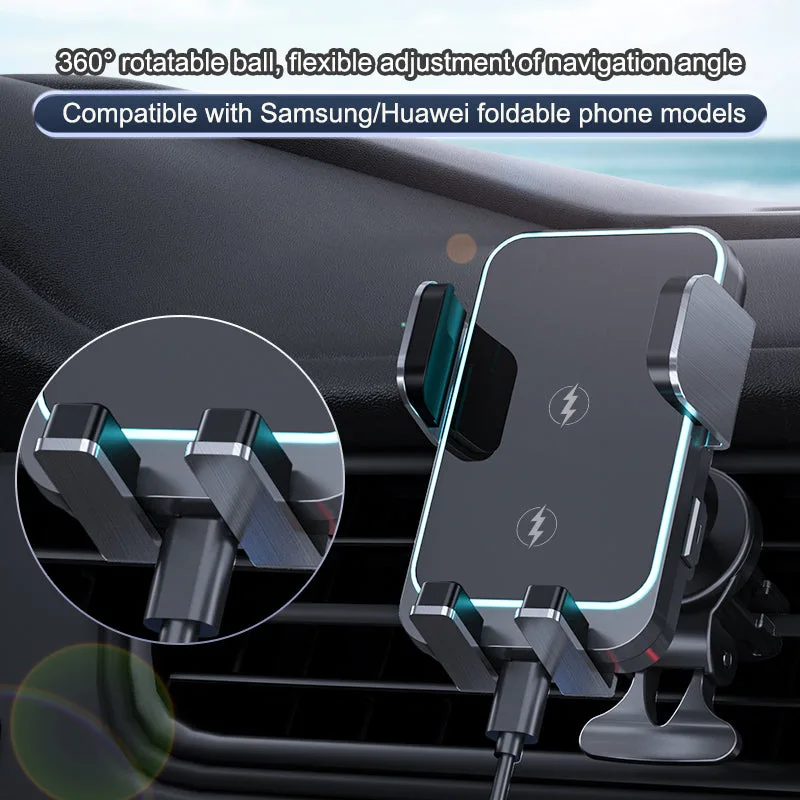 W8Pro Dual Coils Universal Wireless Car Charger for Samsung, Factory OEM 15W Car Mount Induction Wireless Chargers — photo 2