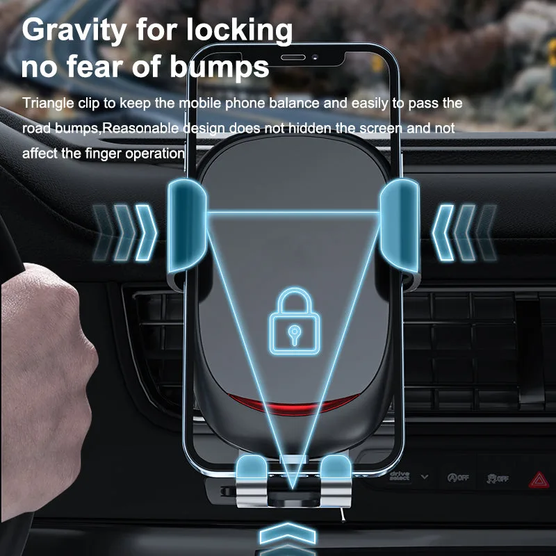 G11 Universal Gravity Car Smartphone Holder Aluminium Alloy Air Vent Car Mount Auto Grip Cellphone GPS Stand for iPhone/Samsung — photo 3