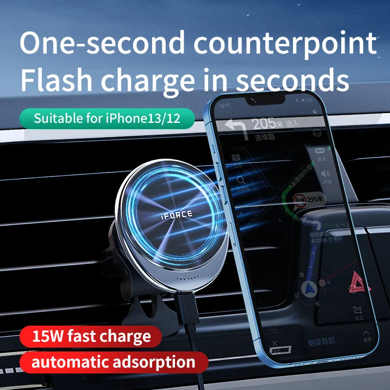 M1 Magsafe Car Mount Wireless Charger OEM 15W Rapid Charging Speed Air Vent Car Chargers for iPhone12/13/14/15/16 — photo 2