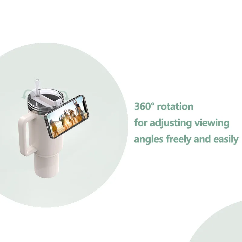 H6 OEM Model Magnetic Mobile Phone Stand for Stanley Cup/White/Pink — photo 3