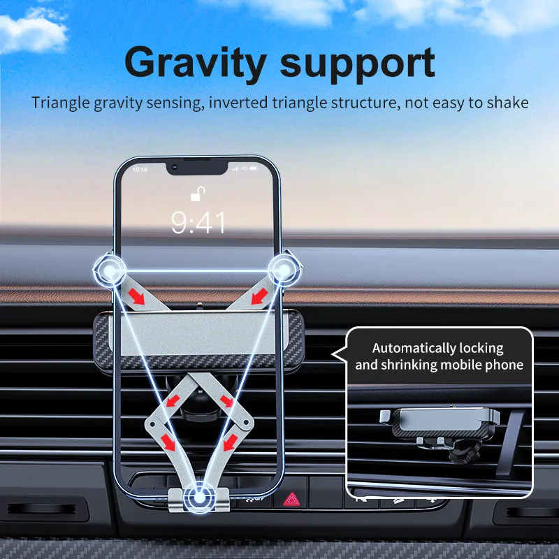 G9 Auto grip smartphone car mount holder universal aluminium alloy gravity GPS stand for iPhone/Samsung/Android — photo 3