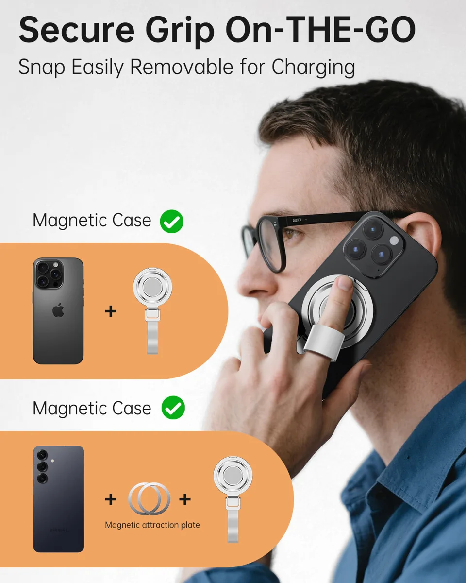 H7 Pro Two Side Magnet Mobile Phone Grip Holder Strap with Aluminium Alloy Material — photo 3
