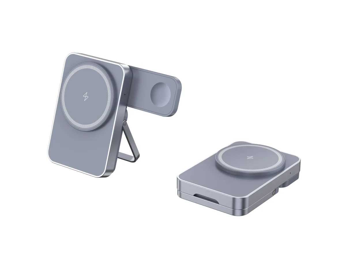 T16 Mini 2-IN-1 Magsafe Wireless Charger with Kickstand for iPhone/Apple watch/Samsung — photo 2