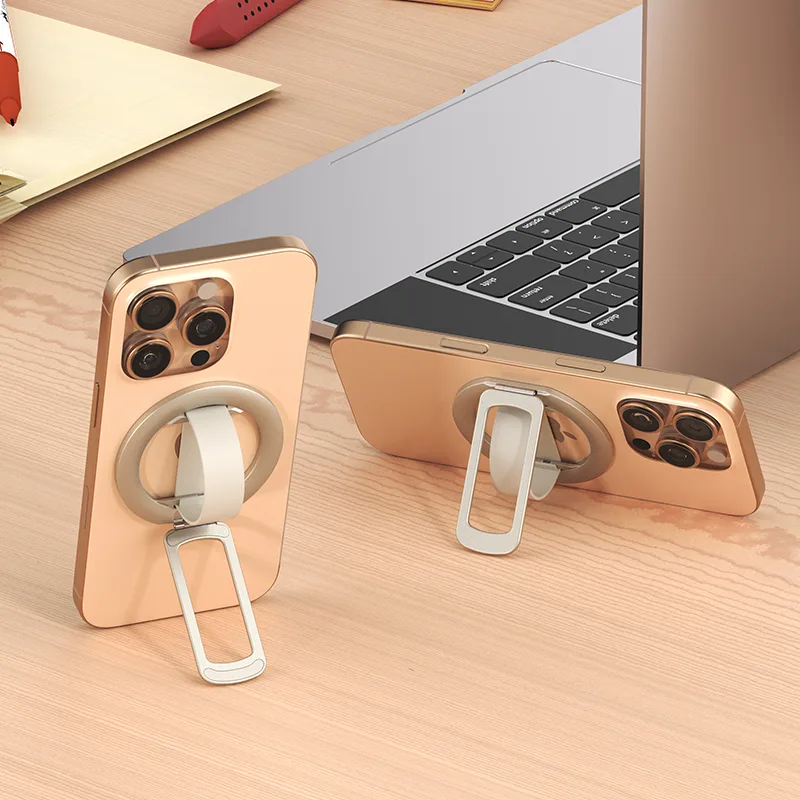 H16 Pro Magnetic Grip Phone Ring Holder Clip with Folding Stand — photo 2