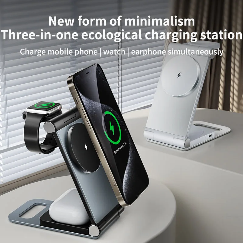 T9 Folding 3 IN 1 Magsafe Wireless Travel Charger with 15W Max Charging Speed for iPhone/Airpods/Apple watch — photo 4