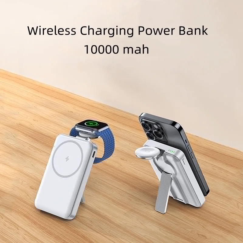 T17 2IN1 Wireless Charging Power Bank High Capacity 10000mah for iPhone and Apple watch — photo 2