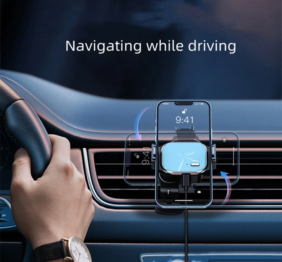 A2 Electric Car Smartphone Holder Acrylic Panel Handy phone Vehicle Firmly Clamping GPS Stand for All Phones — photo 2