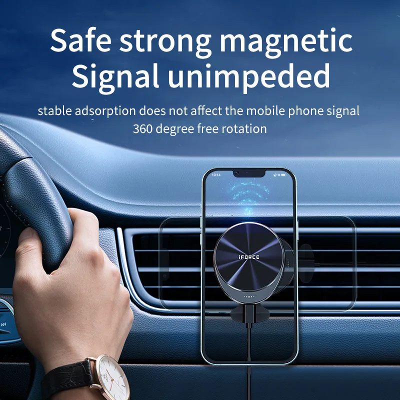 M1 Magsafe Car Mount Wireless Charger OEM 15W Rapid Charging Speed Air Vent Car Chargers for iPhone12/13/14/15/16 — photo 4