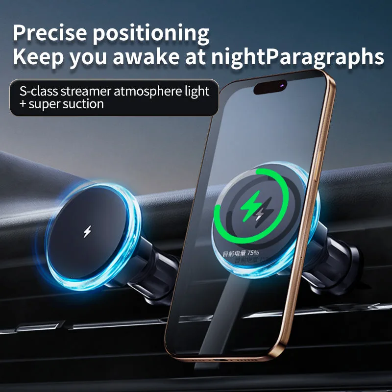 M6 Magsafe Car Mount Wireless Charger, 15W Tight Adsorption Wireless Charger Holder Vehicle Wireless Charging Stand — photo 5