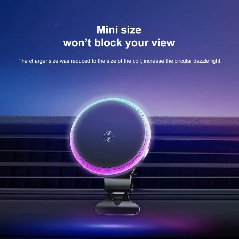 M2Pro Car Accessories Magsafe Wireless Chargers Multi-color LED Indicator Light Magnetic Car Charger for iPhone12/13/14/15/16 — photo 4