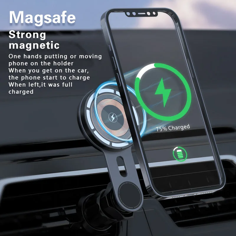 M8 Magnetic Wireless Car Charger, Airvent Mount 15W Rapid Vehicle Charging Holder for iPhone12/13/14/15/16 — photo 2