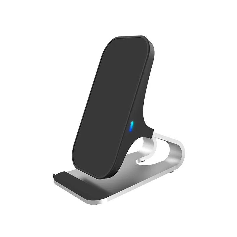 Aluminium Alloy Dual Coils Wireless Charger Universal 15W Fast Wireless Chargers Holder for Android/iPhone/Samsung