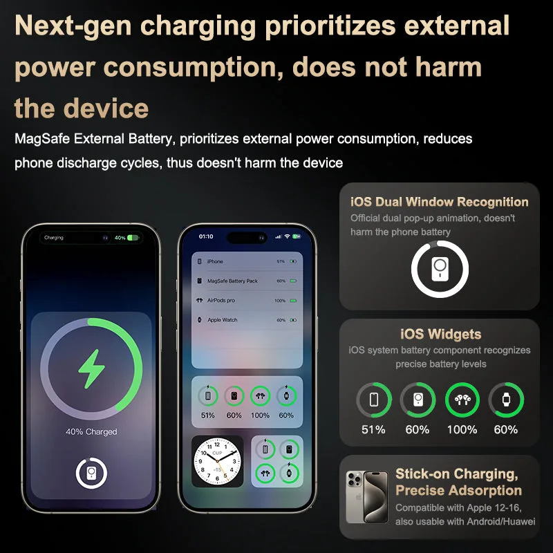 T16 NEW 2IN1 Magsafe Wireless Charging Power Bank with Type C Charging Output For iPhone/Android/Apple watch — photo 4
