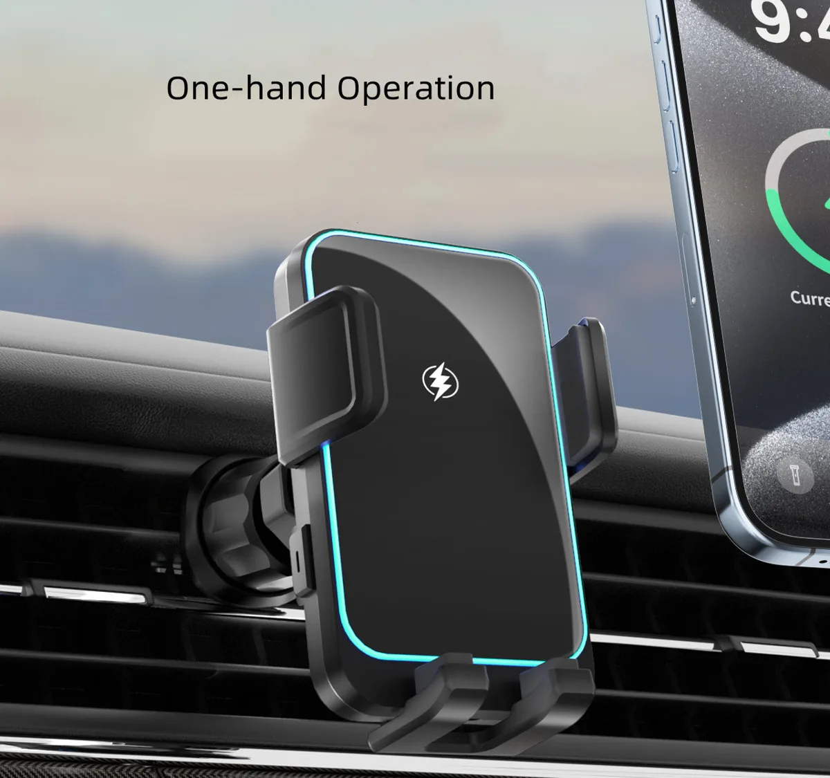 W8 Mini Wireless Car Charger 15W Single Coil Telephone Airvent Mount Wireless Chargers for iPhone/Samsung — photo 5