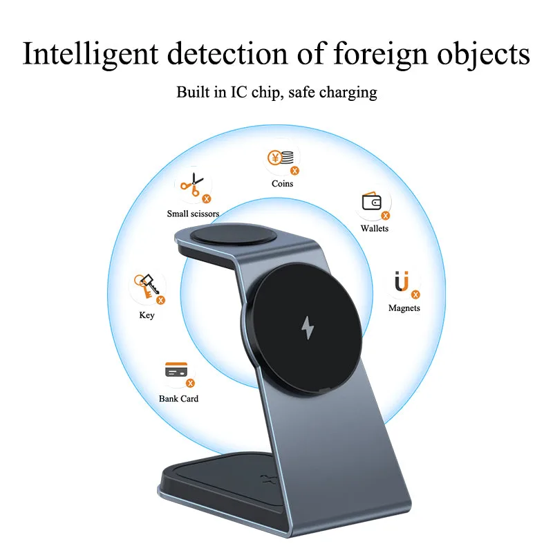 T3 Qi Certified Magnetic 3 in 1 Wireless Charger Holder for iPhone12/13/14/15/16/Airpods/Apple watch — photo 5
