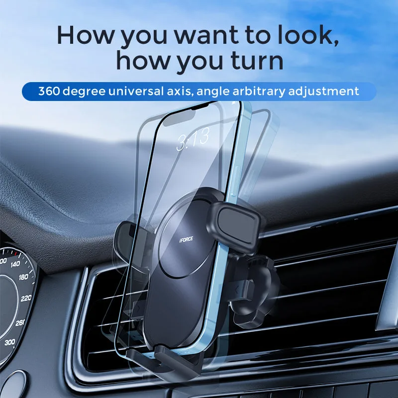 G4 Universal Car Mount Phone Holder Mechanical Firmly Lock 360 Rotating Vehicle Air Outlet Cell Phone Stand for All Phones — photo 5