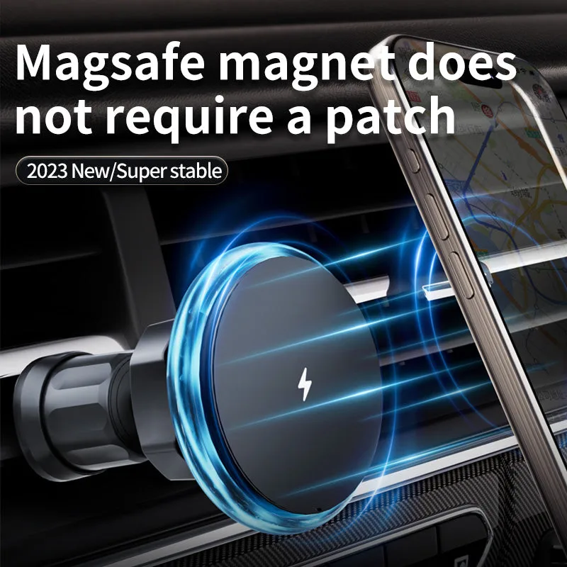 M6 Magsafe Car Mount Wireless Charger, 15W Tight Adsorption Wireless Charger Holder Vehicle Wireless Charging Stand — photo 2