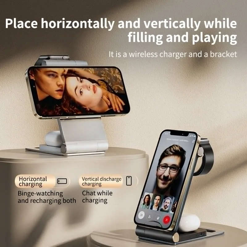T9 Folding 3 IN 1 Magsafe Wireless Travel Charger with 15W Max Charging Speed for iPhone/Airpods/Apple watch — photo 3