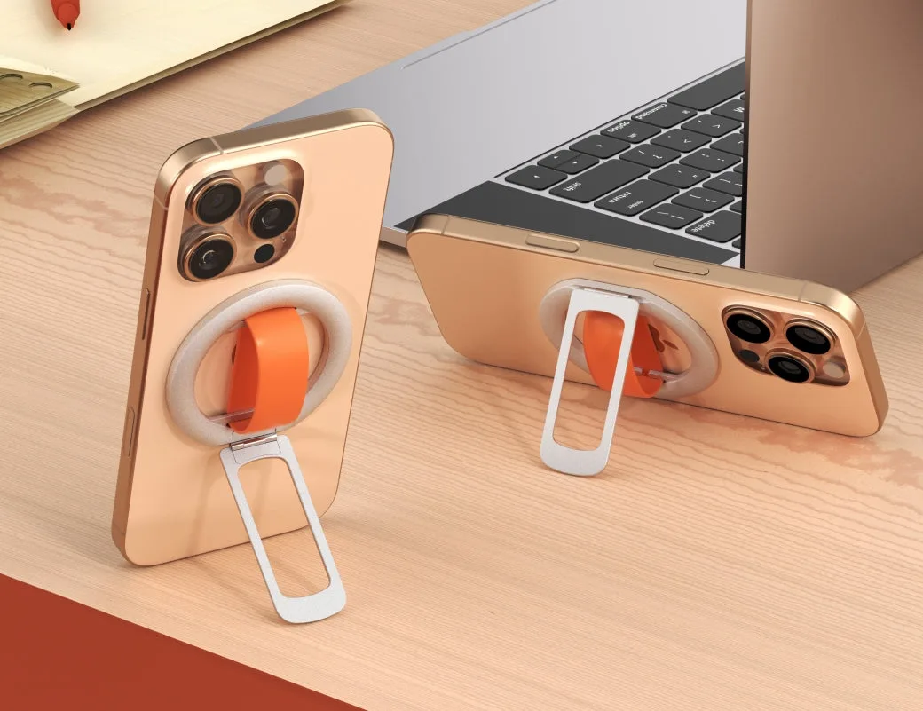 H16 Pro Magnetic Grip Phone Ring Holder Clip with Folding Stand