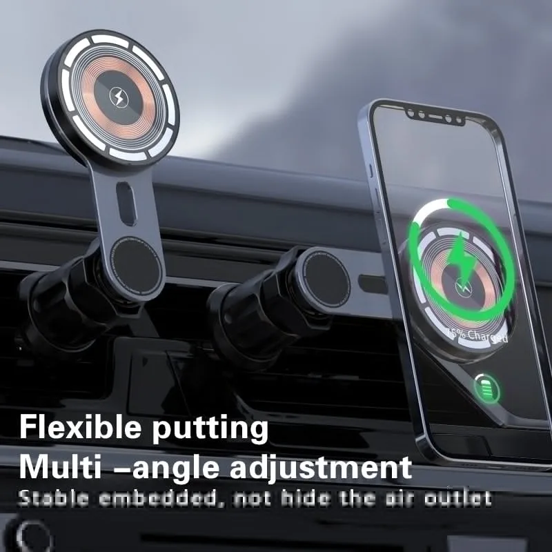 M8 Magnetic Wireless Car Charger, Airvent Mount 15W Rapid Vehicle Charging Holder for iPhone12/13/14/15/16 — photo 3