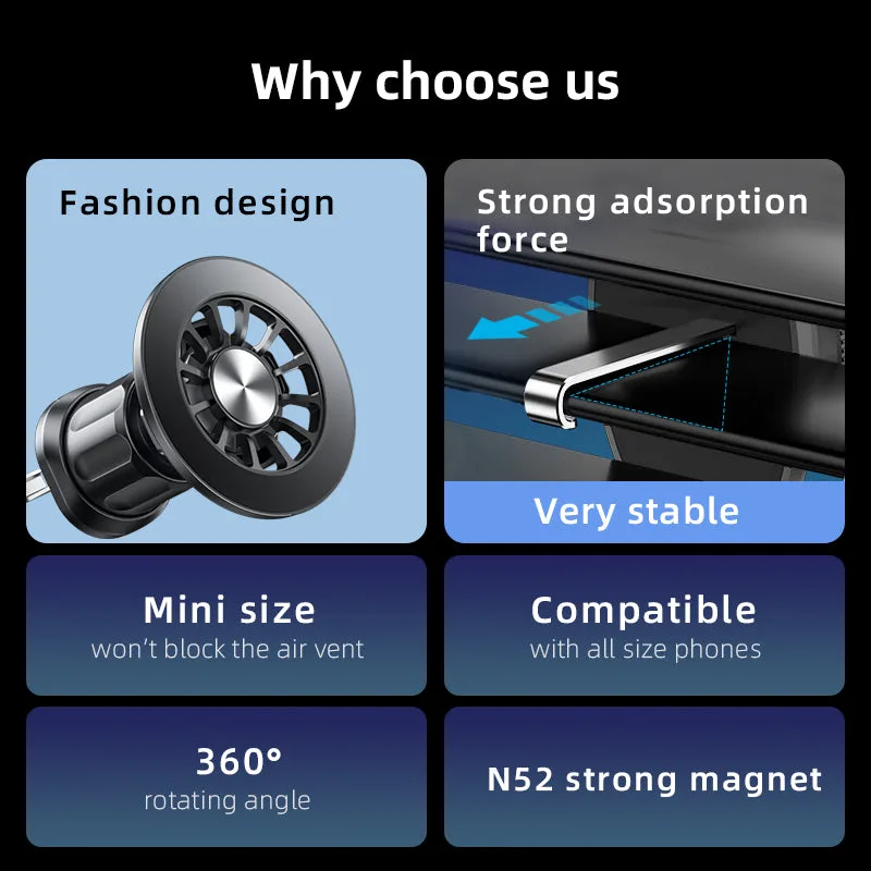 M3 Magnetic Mobile Phone Holder for Car, Air Vent Mount Smartphone GPS Stand for iPhone12/13/14/15/16 — photo 3
